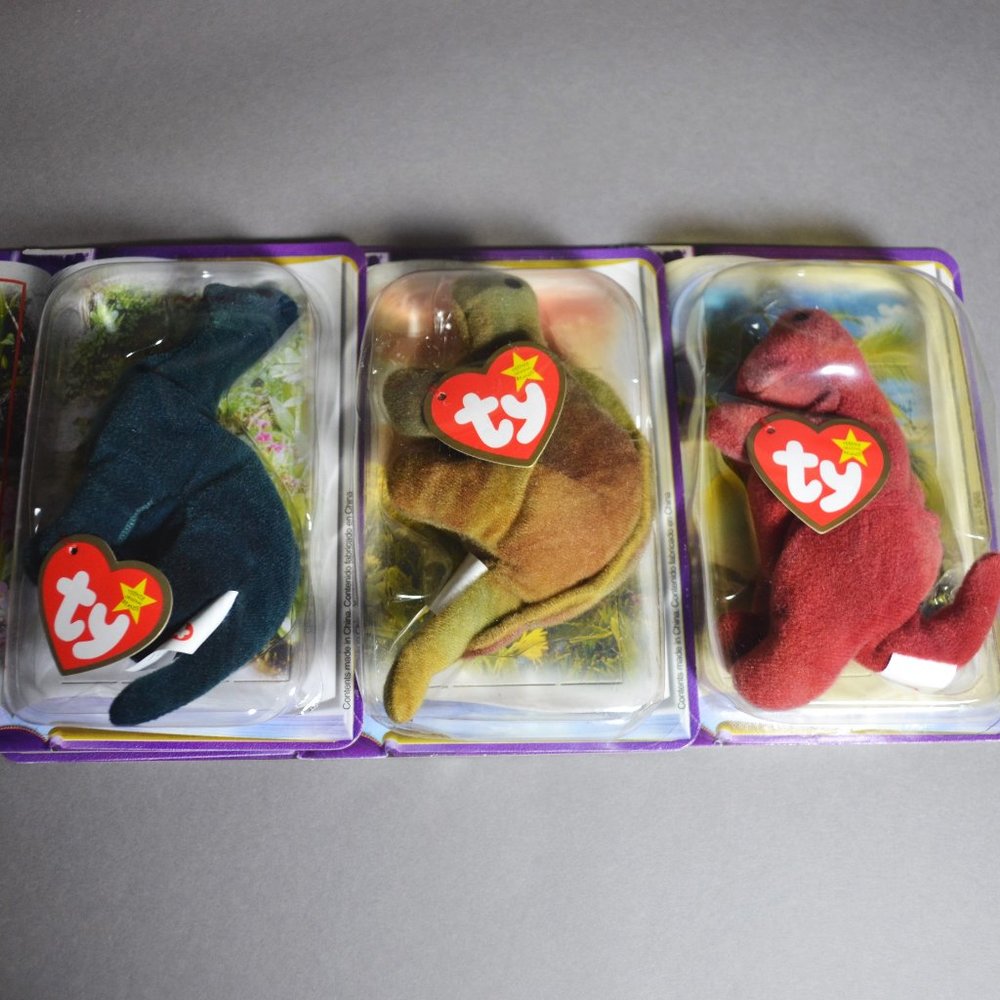 2000 Ty McDonald's Set of 3 Dinosaur Trio Teenie Beanie Babies